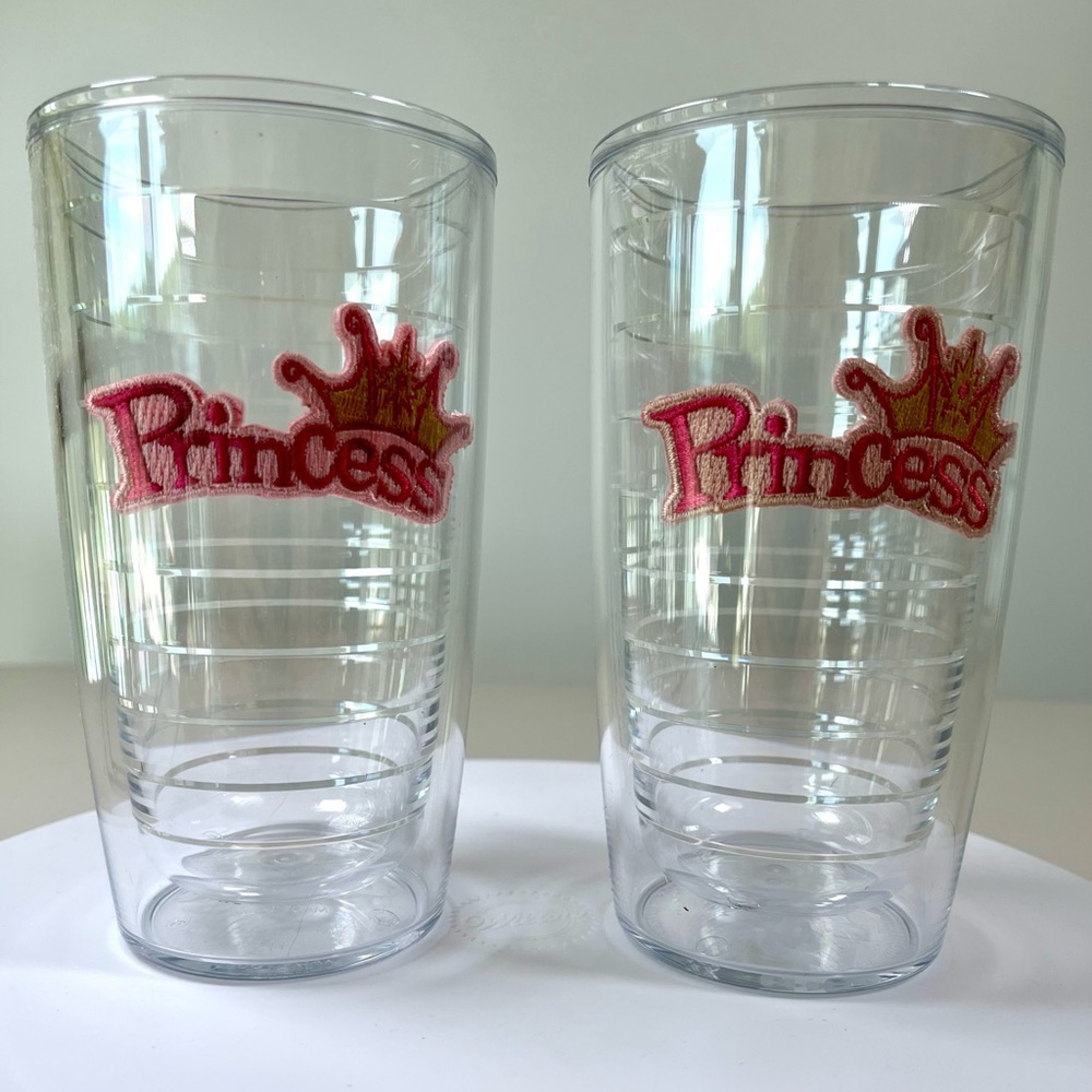 2 - Tervis “Princess” Drinkware with Pink and Gold Accents, 16 ounce NEW